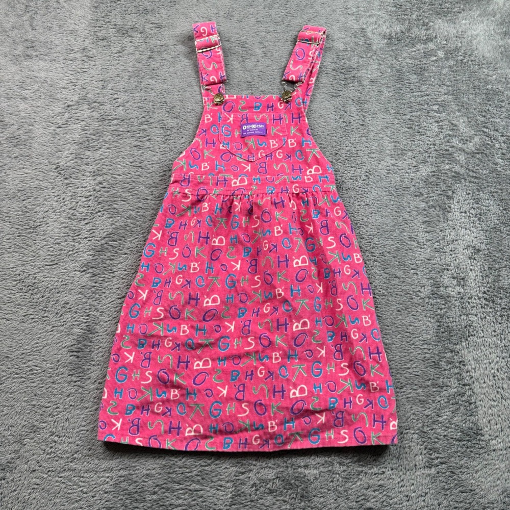 OshKosh Vintage Pink Alphabet Corduroy Overalls